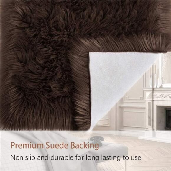 Soft Fluffy Faux Fur Rugs for Bedroom Bedside Rug 3x5, Washable Furry Area Rug - Picture 7 of 7